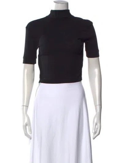Pre-owned Off-white 2019 Mock Neck Crop Top In Black