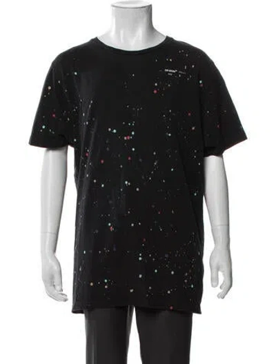 Pre-owned Off-white 2019 Paint Splatter Logo T-shirt In Black