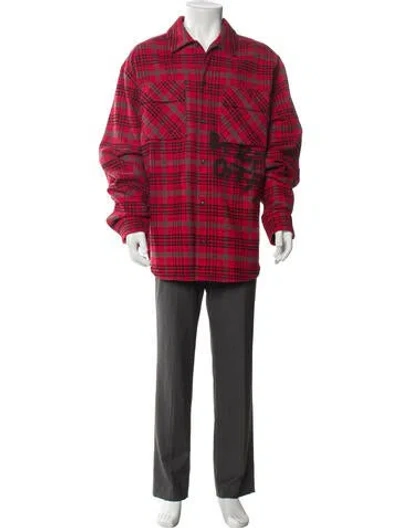 Pre-owned Off-white 2019 Plaid Overcoat In Red