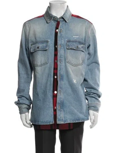 Pre-owned Off-white 2019 Plaid Print Jacket In Black/blue/red