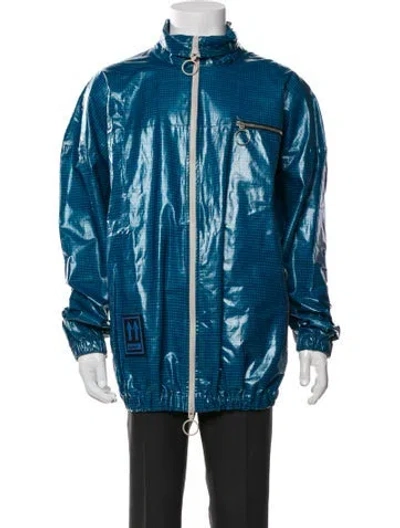 Pre-owned Off-white 2019 Plaid Print Windbreaker In Blue