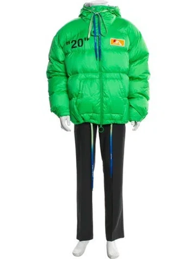Pre-owned Off-white 2019 Scaffolding Parka In Green