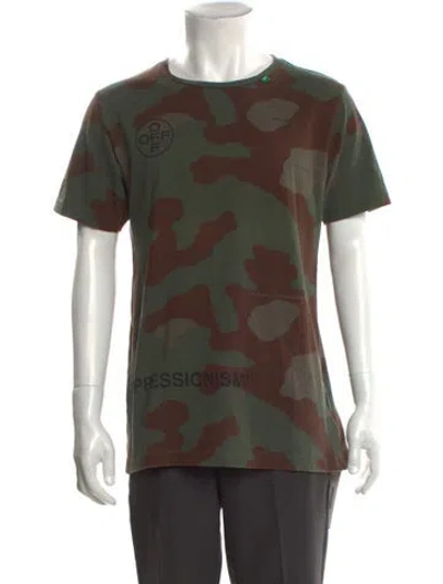 Pre-owned Off-white 2019 Signature Logo T-shirt In Green