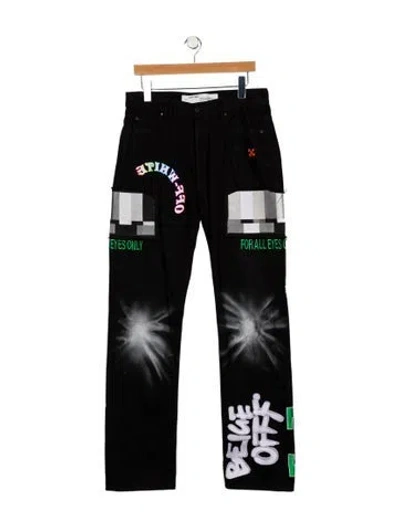 Pre-owned Off-white 2019 Slim Fit Jeans In Black