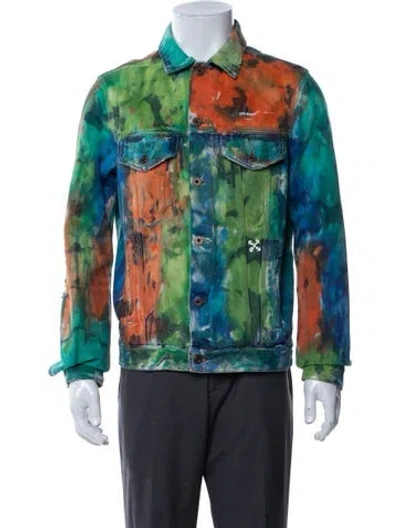 Pre-owned Off-white 2019 Tie-dye Print In Green