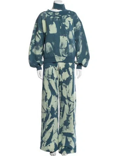 Pre-owned Off-white 2019 Tie-dye Print Lounge Set In Green