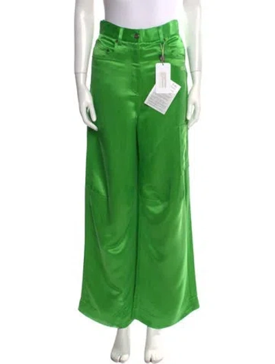 Pre-owned Off-white 2019 Wide Leg Pants In Green
