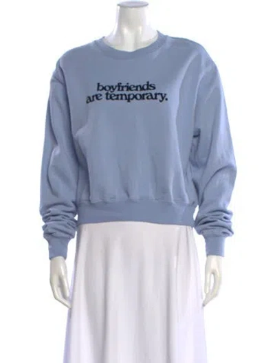 Pre-owned Off-white 2020 'boyfriends Are Temporary' Sweatshirt In Blue
