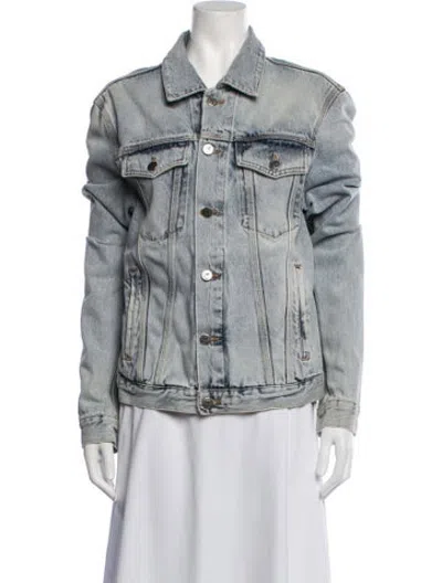 Pre-owned Off-white 2020 Denim Jacket In Blue/white