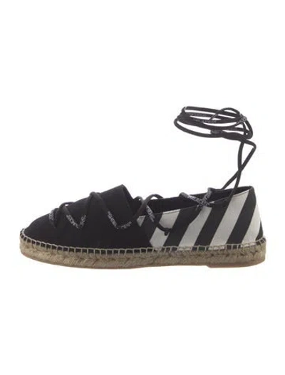 Pre-owned Off-white 2020 Diagonal Espadrilles In Black
