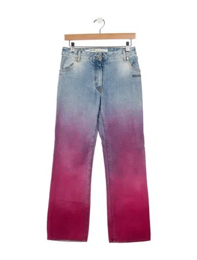 Pre-owned Off-white 2020 Flared Jeans In Blue/pink
