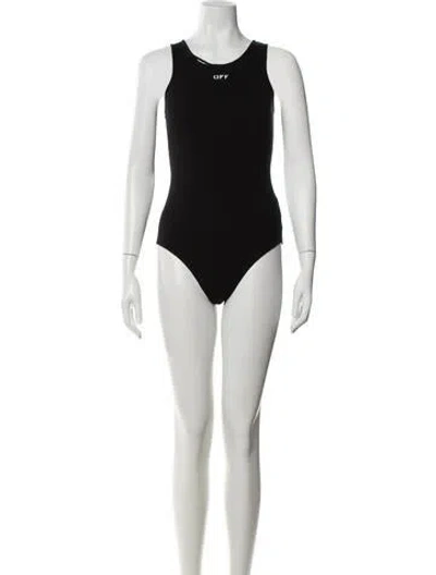 Pre-owned Off-white 2020 Graphic Print Bodysuit In Black