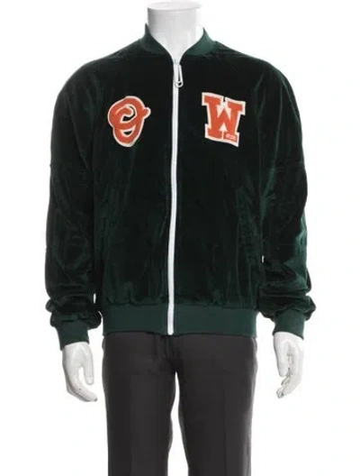 Pre-owned Off-white 2020 Graphic Print Bomber Jacket In Green