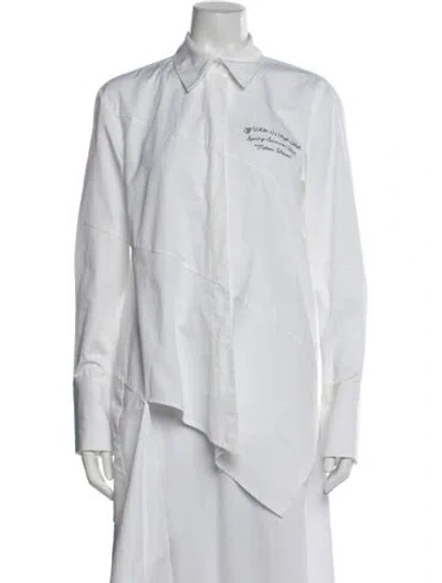 Pre-owned Off-white 2020 Graphic Print Button-up Top In White