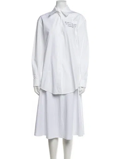 Pre-owned Off-white 2020 Graphic Print Button-up Top In White