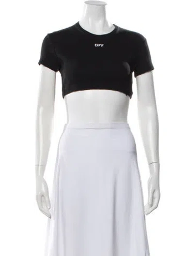 Pre-owned Off-white 2020 Graphic Print Crop Top In Gray