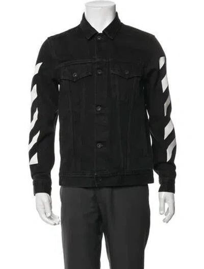Pre-owned Off-white 2020 Graphic Print Denim Jacket In Black