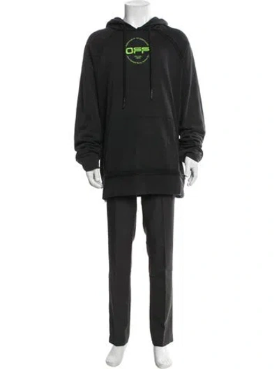 Pre-owned Off-white 2020 Graphic Print Hoodie In Black