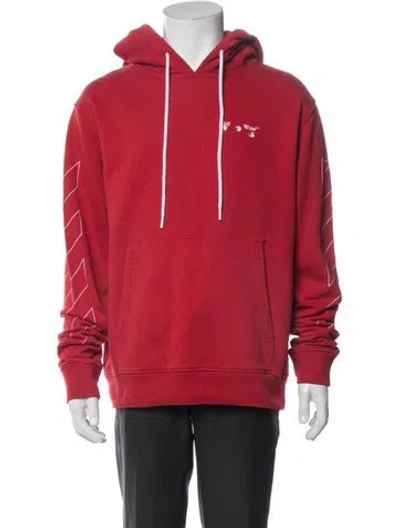 Pre-owned Off-white 2020 Graphic Print Hoodie In Red