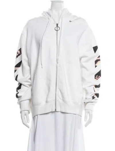 Pre-owned Off-white 2020 Graphic Print Hoodie In White