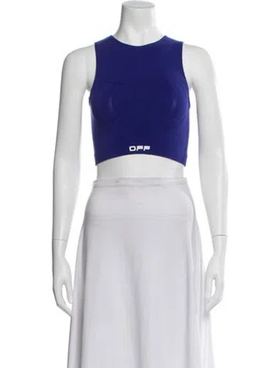 Pre-owned Off-white 2020 Graphic Print Sports Bra In Blue