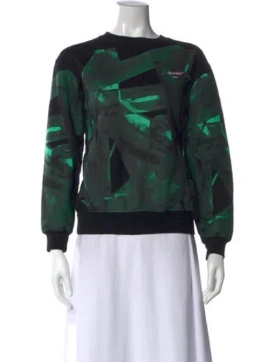 Pre-owned Off-white 2020 Graphic Print Sweatshirt In Green