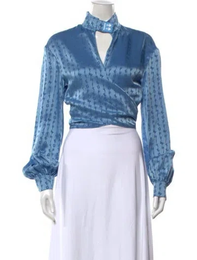 Pre-owned Off-white 2020 Graphic Print Top In Blue