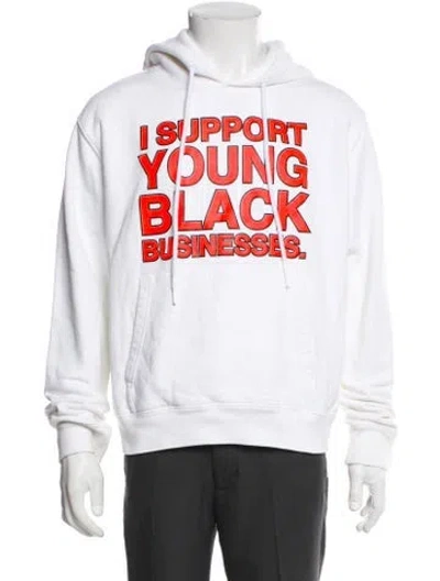 Pre-owned Off-white 2020 'i Support Young Black Businesses' Hoodie In White