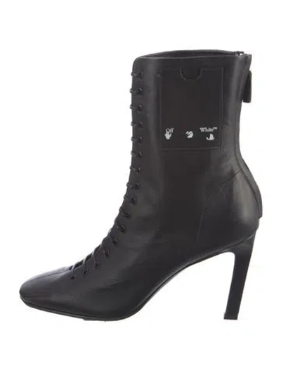 Pre-owned Off-white 2020 Leather Lace-up Boots W/ Tags In Black