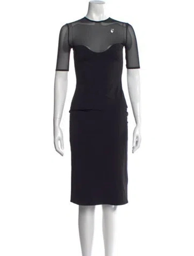 Pre-owned Off-white 2020 Midi Length Dress In Black