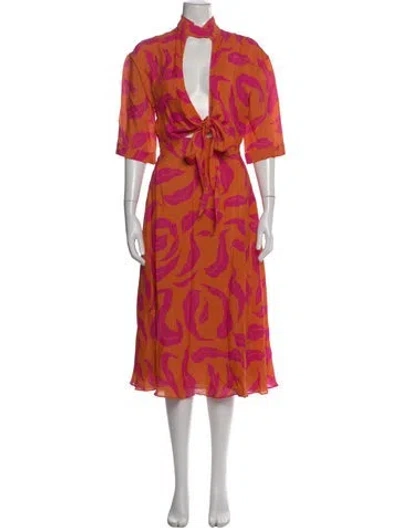 Pre-owned Off-white 2020 Midi Length Dress In Orange
