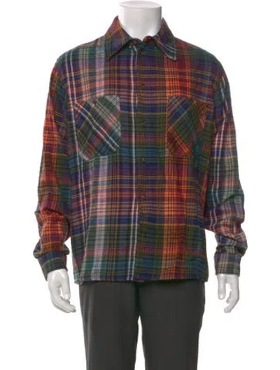 Pre-owned Off-white 2020 Plaid Print Western Shirt In Blue