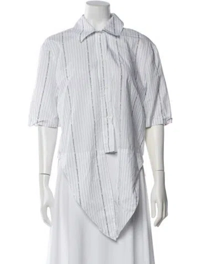 Pre-owned Off-white 2020 Striped Button-up Top In White