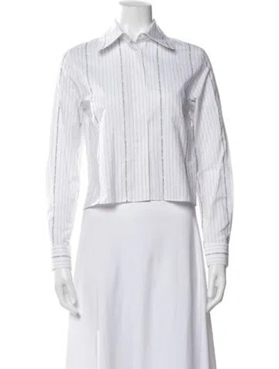 Pre-owned Off-white 2020 Striped Button-up Top In White
