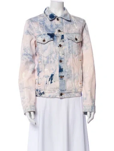 Pre-owned Off-white 2020 Tie-dye Print Denim Jacket In Blue