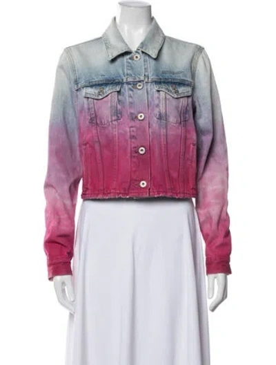 Pre-owned Off-white 2020 Tie-dye Print Denim Jacket In Blue