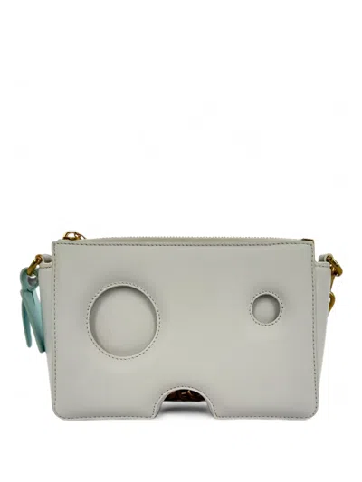 Pre-owned Off-white 2020s Burrow Zipped Shoulder Bag In White