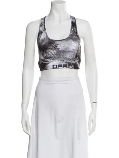 Pre-owned Off-white 2021 Active Logo Sports Bra Crop Top W/ Tags In Gray