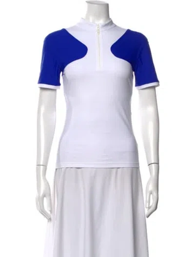 Pre-owned Off-white 2021 Colorblock Pattern Top In Blue/white