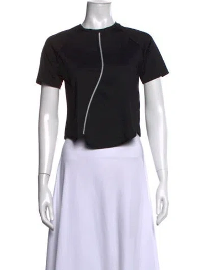Pre-owned Off-white 2021 Crew Neck Crop Top In Black
