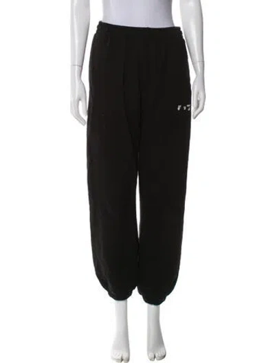 Pre-owned Off-white 2021 Embroidered Accent Sweatpants In Black
