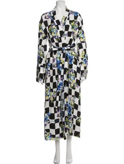 Pre-owned Off-white 2021 Floral Print Robe W/ Tags In White