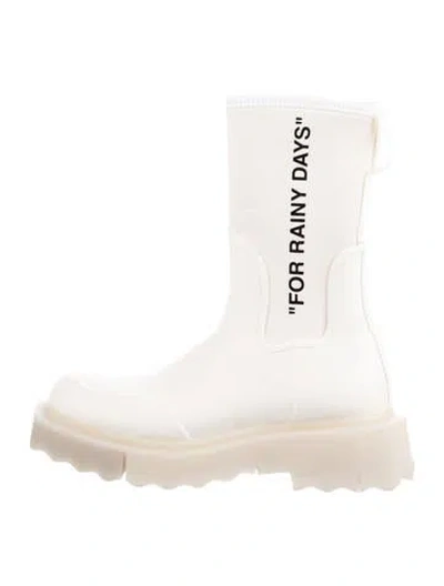 Pre-owned Off-white 2021 "for Rainy Days" Rain Boots In White