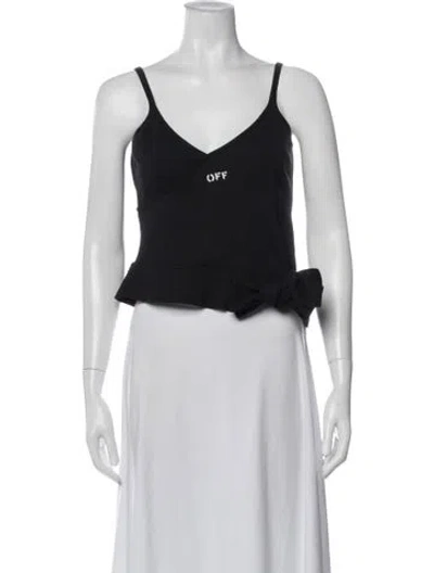 Pre-owned Off-white 2021 Graphic Print Crop Top In Black