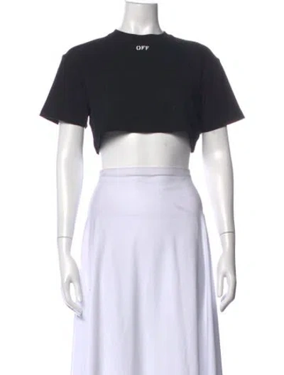 Pre-owned Off-white 2021 Graphic Print Crop Top In Black