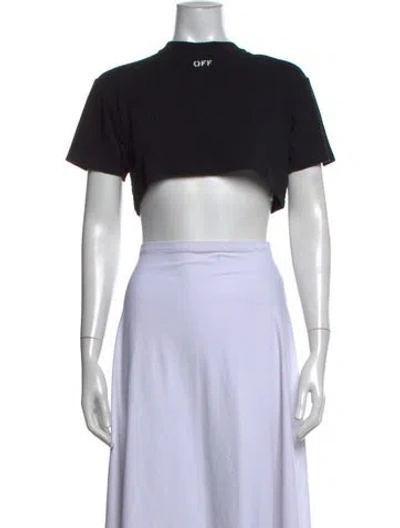 Pre-owned Off-white 2021 Graphic Print Crop Top In Black