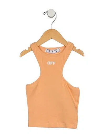 Pre-owned Off-white 2021 Graphic Print Crop Top W/ Tags In Orange