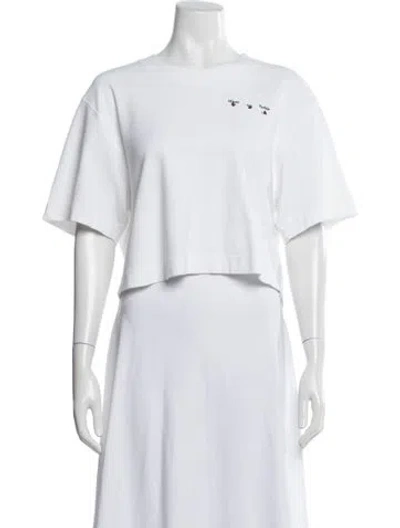 Pre-owned Off-white 2021 Graphic Print Crop Top In White