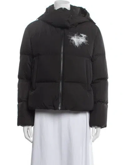 Pre-owned Off-white 2021 Graphic Print Down Jacket In Black