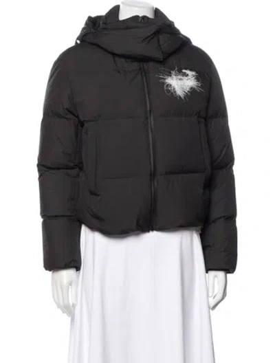 Pre-owned Off-white 2021 Graphic Print Down Jacket In Gray